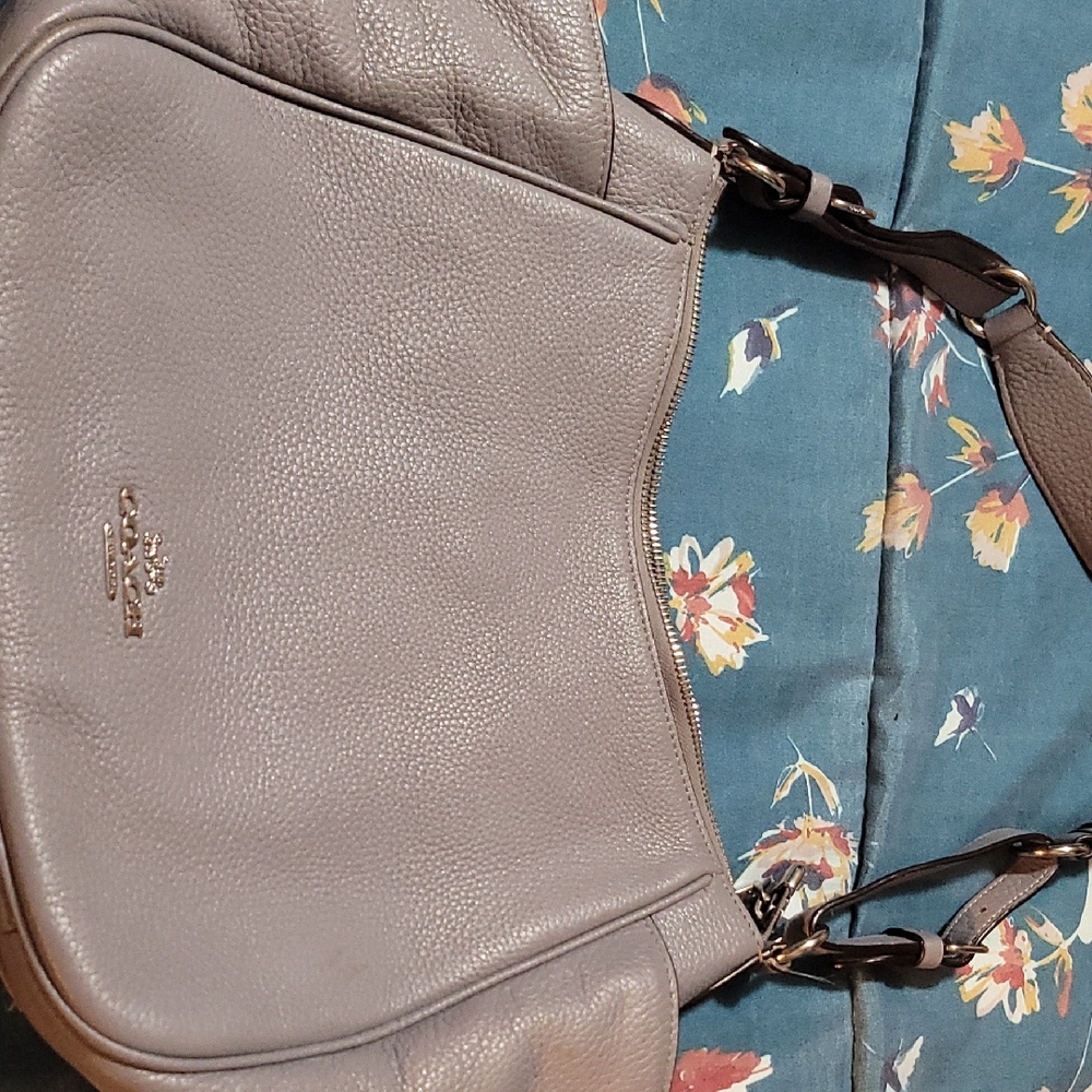 Coach Gray Leather Shoulder Bag